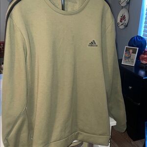 Spring Sale Markdown Adidas Men Olive Green Sweatshirt Length 27”, Pit 2 Pit 22”